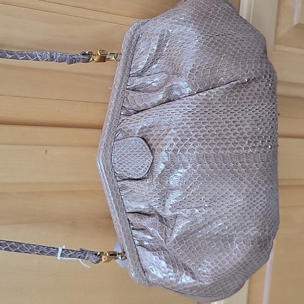 Neiman Marcus Genuine snakeskin Tan Shoulder Bag